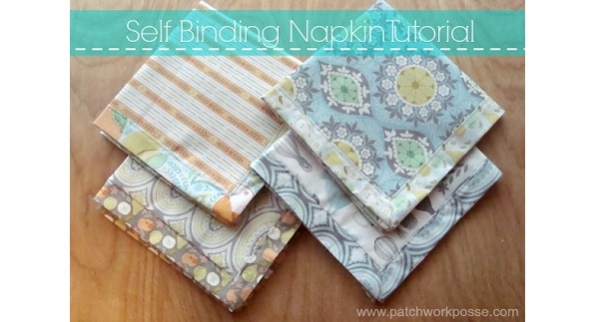 Tutorial: Self binding fabric napkins