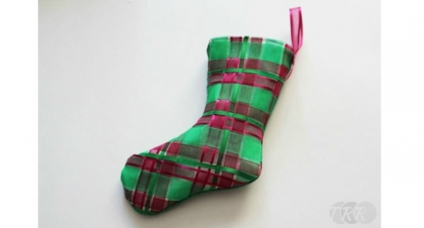 Tutorial: Woven ribbon Christmas stocking