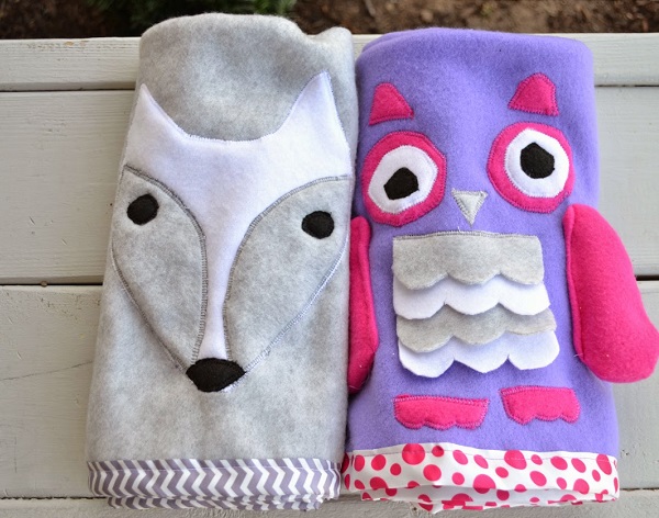 Tutorial: Animal roll-up fleece blankets