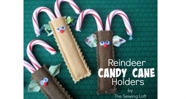 Tutorial: Easy felt reindeer candy cane holders