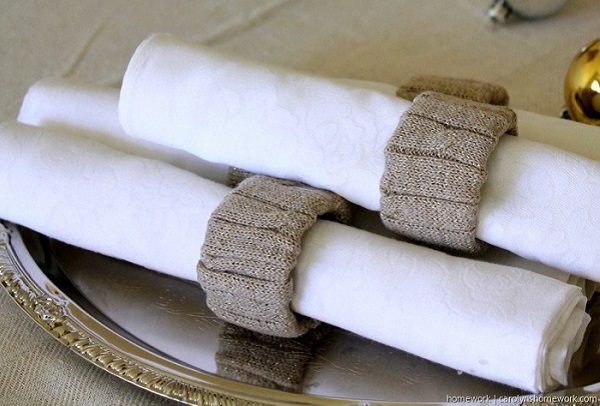 Tutorial: Sweater napkin rings, no sewing required