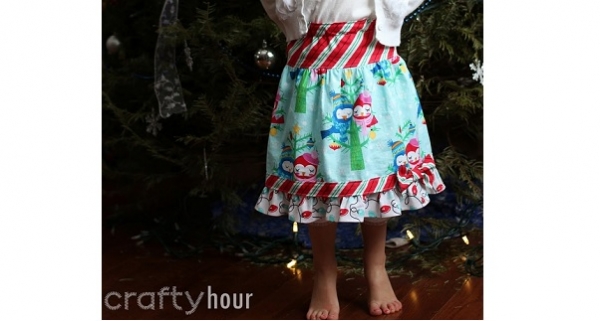 Tutorial: Little girls gathered skirt with a ruffle and a bow