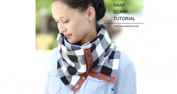 Tutorial: Leather and flannel snap scarf