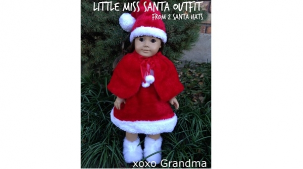 Tutorial: Doll's Santa outfit from 2 dollar store stockings