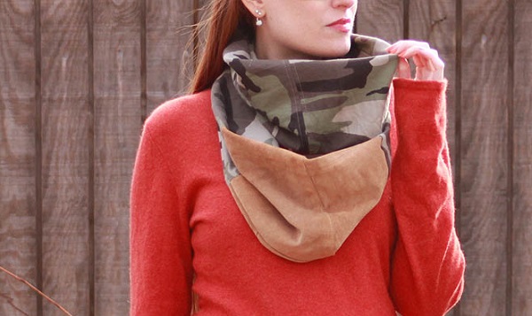 Tutorial: Camo and suede infinity scarf