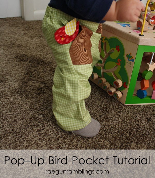 Tutorial: Pop-up bird pocket on baby pants