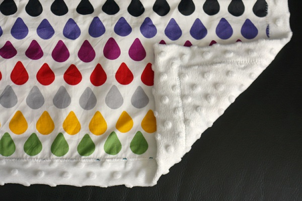 Tutorial: Minky backed baby blanket with mitered corners