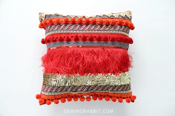 Tutorial: Bohemian ribbon throw pillow