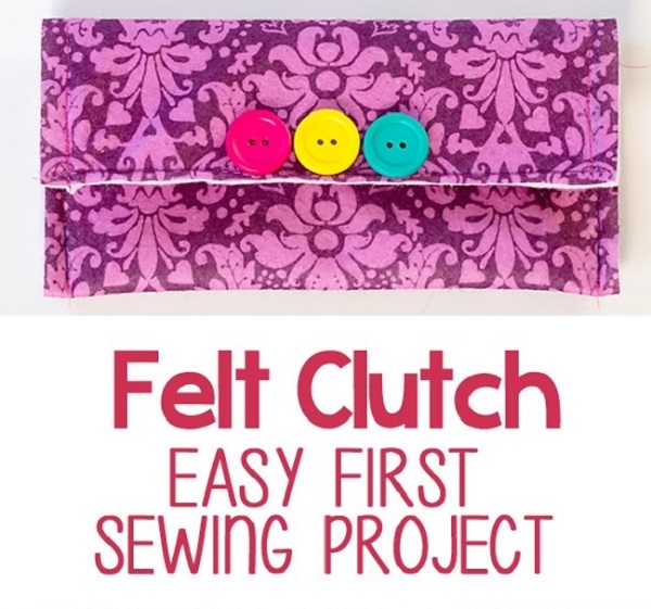 Tutorial: Easy felt clutch for a beginner sewing project