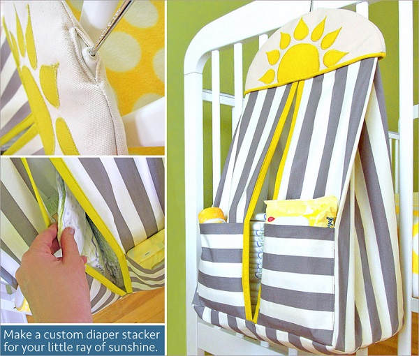 Tutorial: Sunshine applique diaper stacker