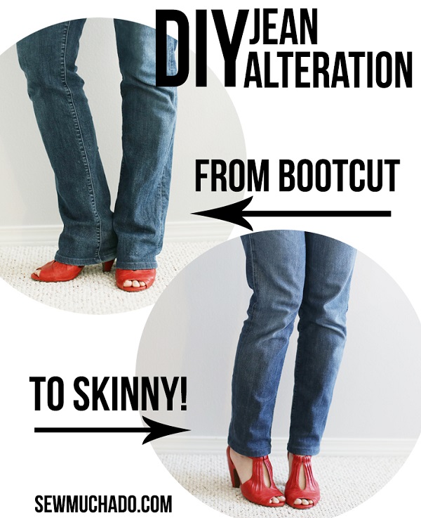 Tutorial: Reshape your bootcut jeans to skinnies