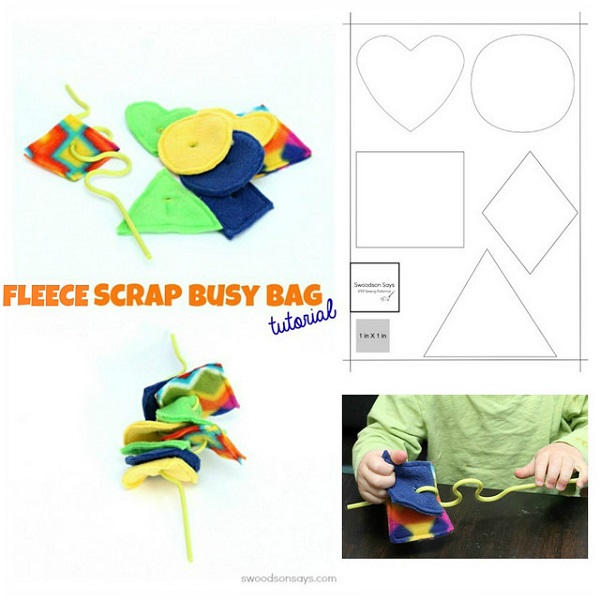 Tutorial: Fleece scrap busy bag threading game 