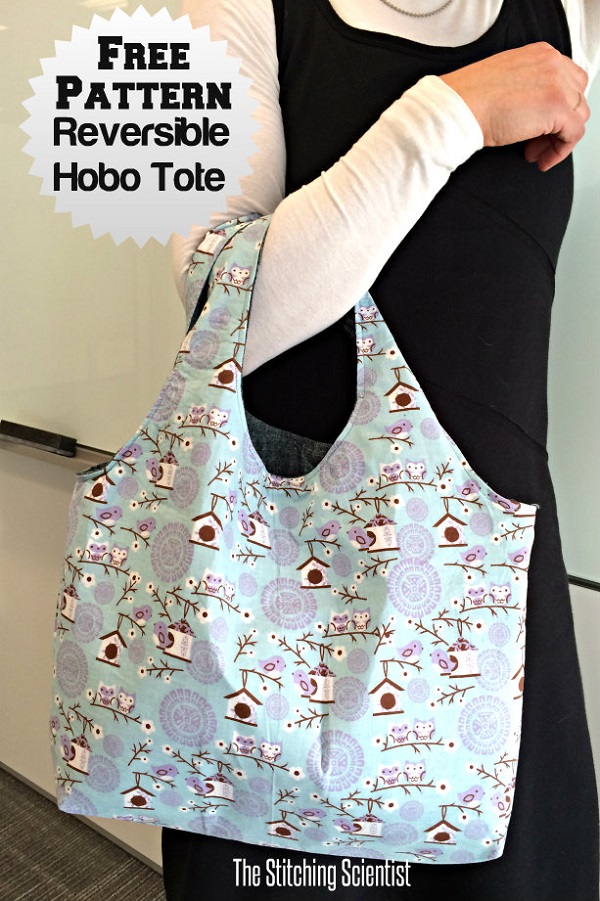 Free pattern: Reversible hobo tote