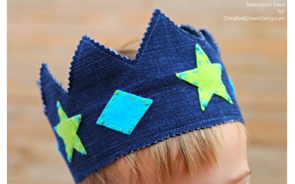 Free pattern: Child's upcycled denim play crown