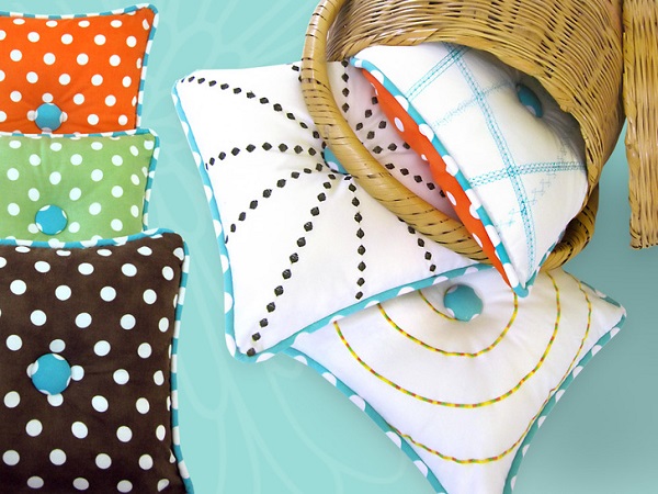 Tutorial: Use your sewing machine's decorative stitches to create these fun pillows