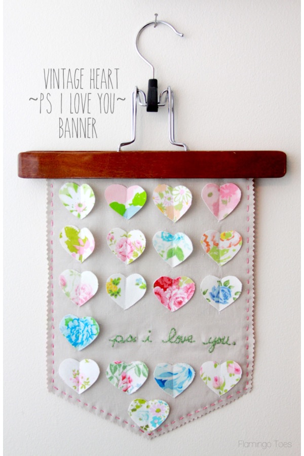 Tutorial: Vintage heart Valentines banner