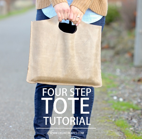 Tutorial: 4 step leather tote