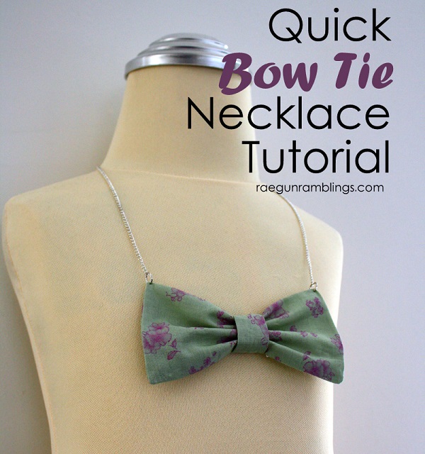 Tutorial: Fabric bow tie necklace