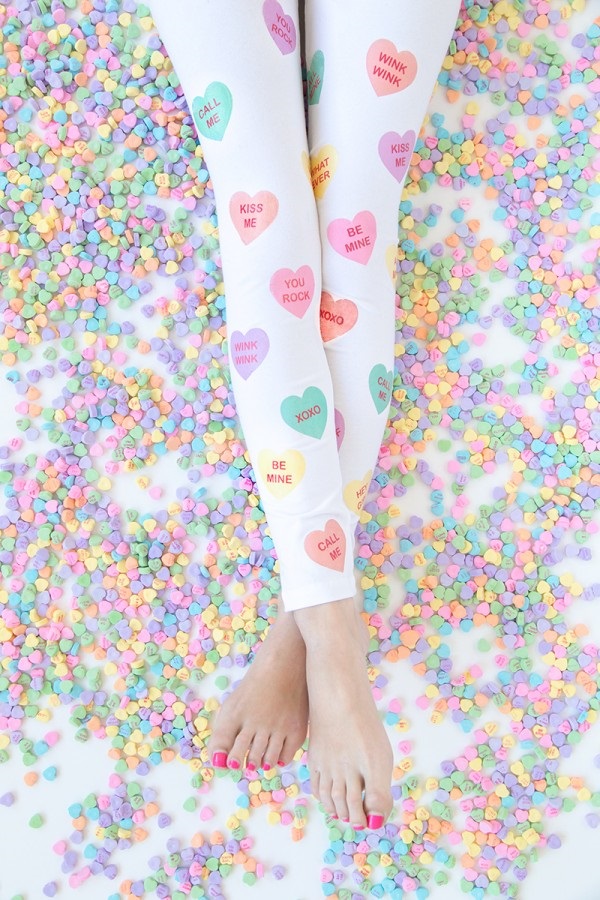 Tutorial: Conversation heart leggings, with free printable