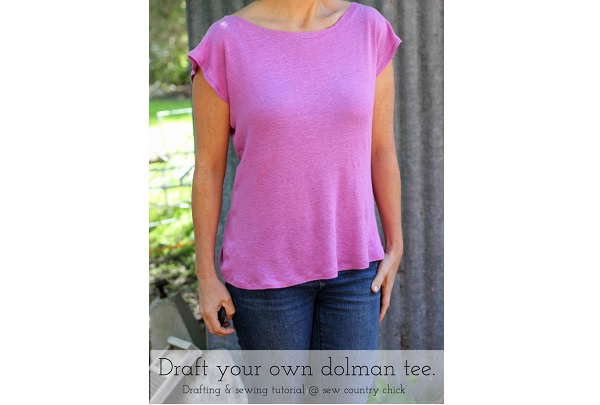 Tutorial: Draft a simple dolman tee pattern