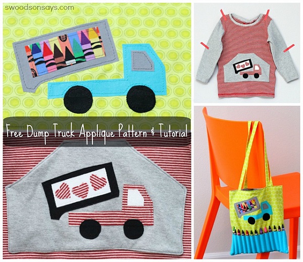 Free pattern: Dump truck applique