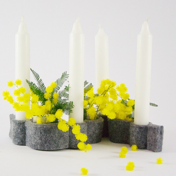 Tutorial: Felt candle and vase holder centerpiece