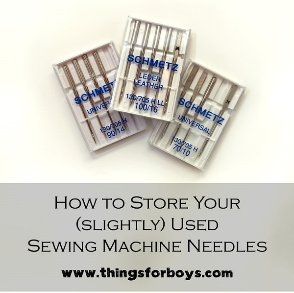 Tutorial: Easy way to store slightly used sewing machine needles 