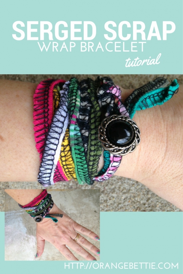 Tutorial: Serged knit scrap wrap bracelet