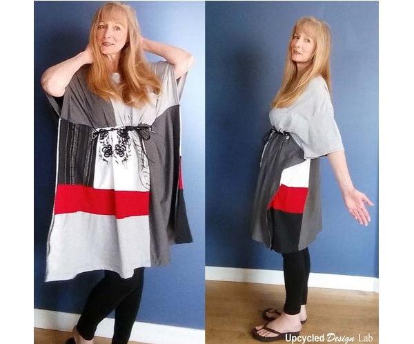 Tutorial: Upcycled t-shirt kaftan dress