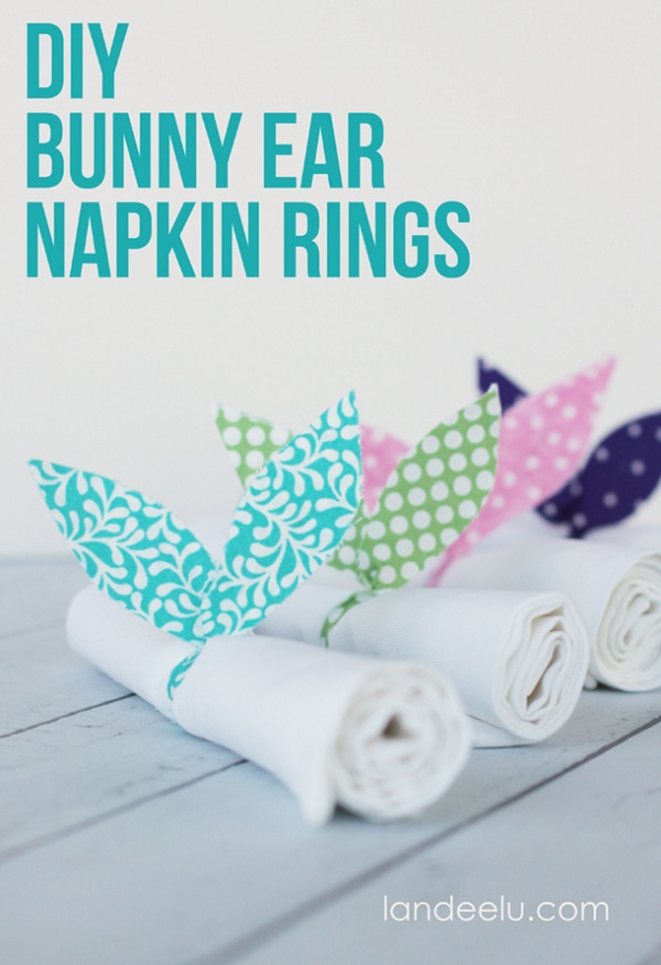 Tutorial: Easter Bunny ears napkin rings, no sewing required