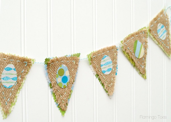 Tutorial: Easter egg bunting from burlap and fabric