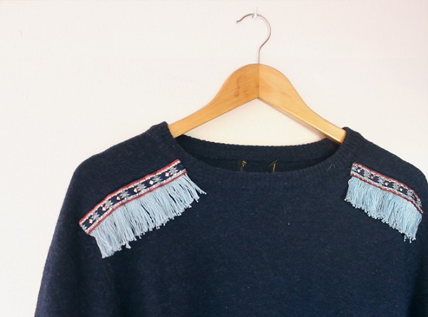 Tutorial: Fringe shoulder sweater