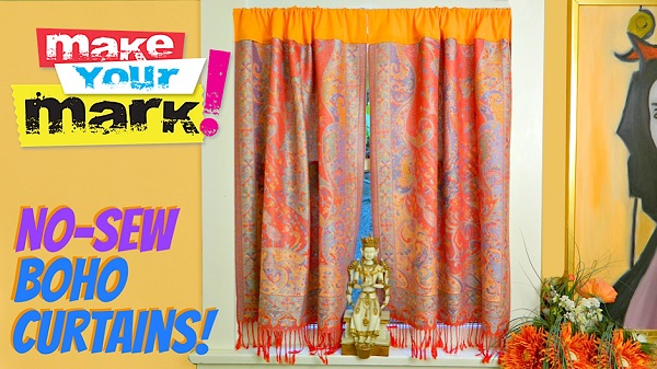 Tutorial: No-sew boho curtains from a scarf