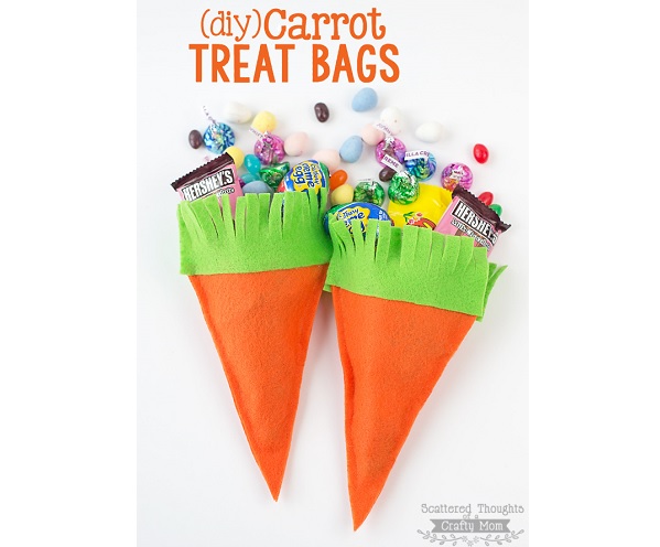 Tutorial: No-sew felt carrot treat bags