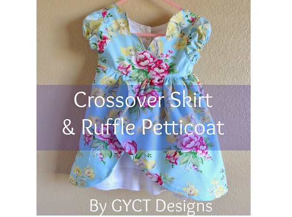 Tutorial: Crossover skirt and ruffled petticoat for a little girl's dress