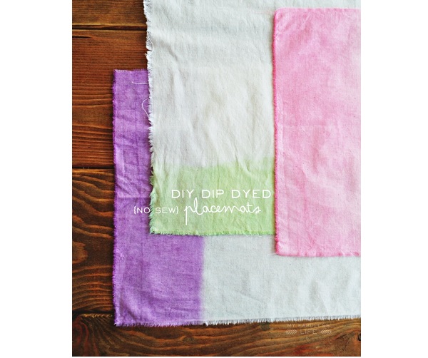 Tutorial: No-sew dip dyed placemats