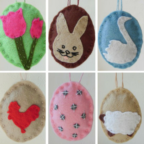 Free pattern: Felt Easter egg ornaments