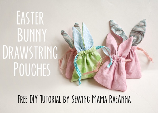 Tutorial: Easter bunny drawstring pouch