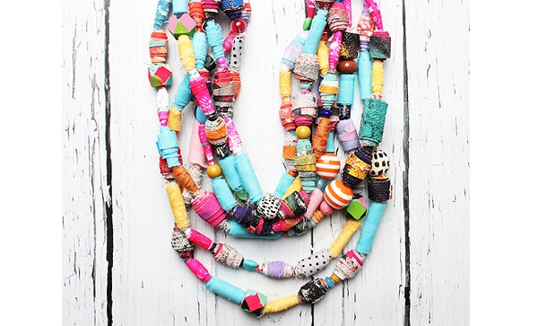 Tutorial: Scrap fabric bead necklace