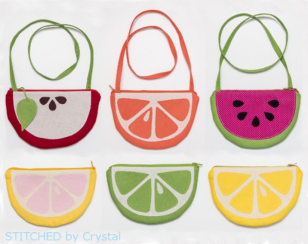 Free pattern: Fruit Slice Purses and Pouches