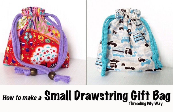 Tutorial: Small drawstring gift bag