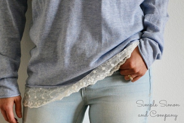 Tutorial: Add a lace hem to a sweater or top