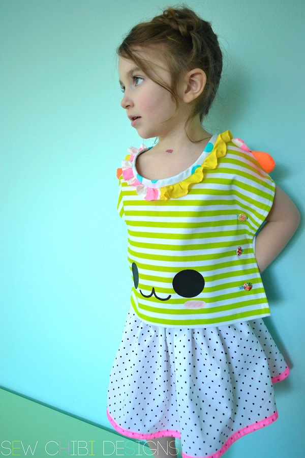 Free pattern: Mitchiri Neko cat shirt for little girls