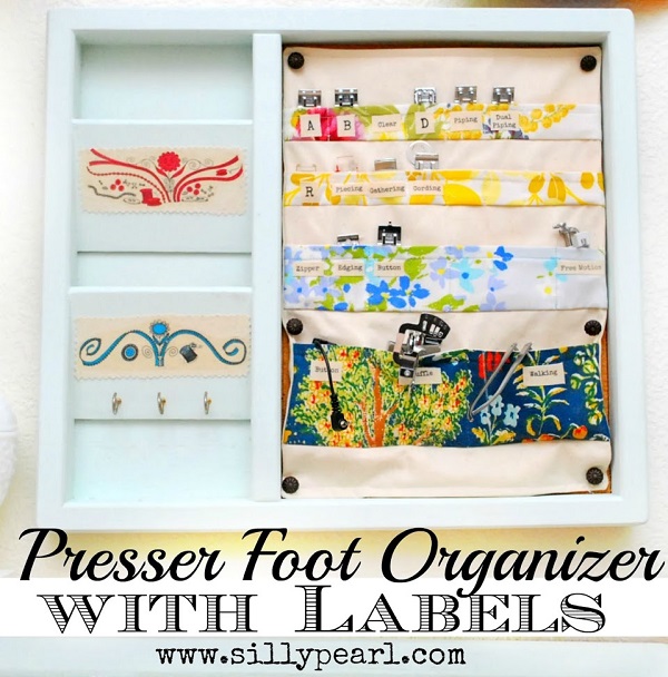 Tutorial: Presser foot organizer with labeled pockets