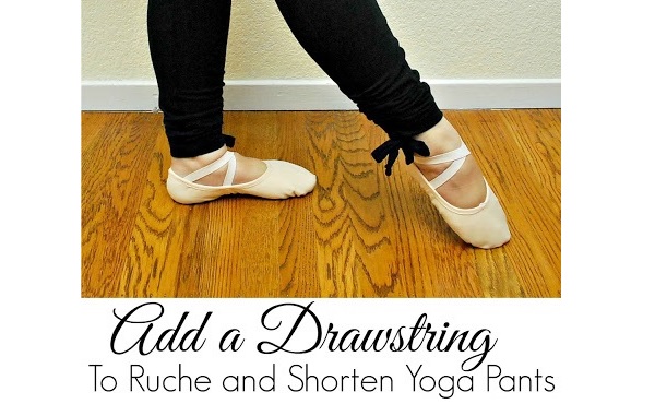 Tutorial: Add a drawstring ruched hem to shorten yoga pants or leggings