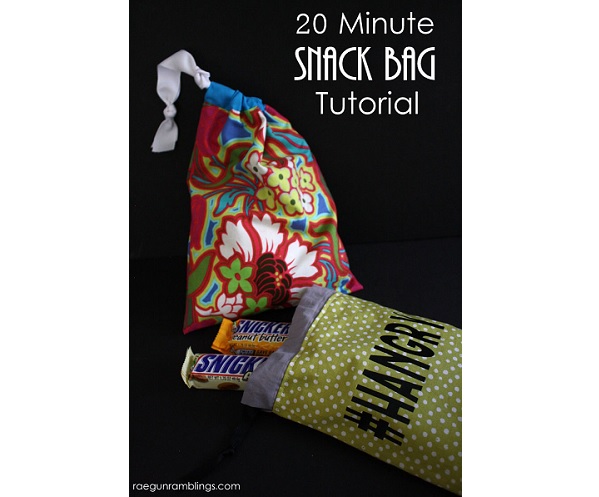 Tutorial: Easy 20-minute drawstring snack bag