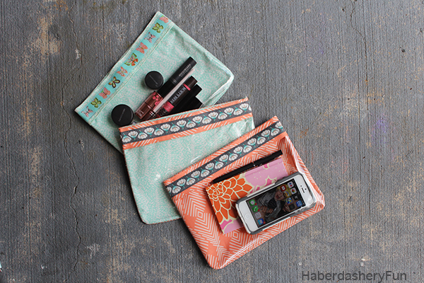 Tutorial: Clear front zippered travel pouches