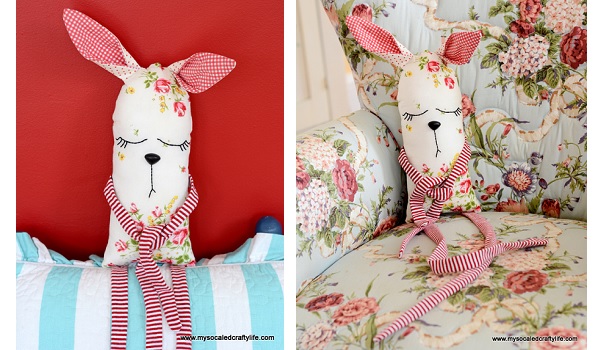 Tutorial: Vintage hanky bunny softie