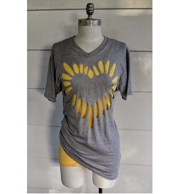 Tutorial: No-sew heart cut out t-shirt