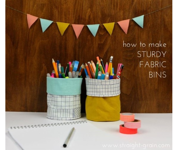 Tutorial: Fabric organizing bins or flower pots